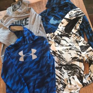 Nike and Under Armouur Boys sweatshirts lot